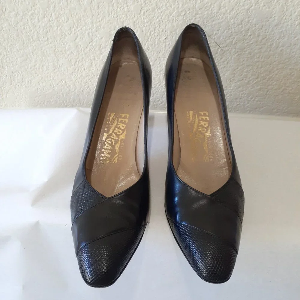 Salvatore Ferragamo black leather